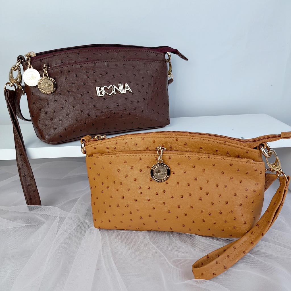 Tas Selempang Wanita Sling Bag Hp Wanita Mini Clutch Kulit Ostrich Premium Tebal TAS102 TAS103 TAS104