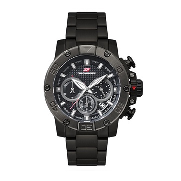 Chronoforce CF5257G-3 Chronograph Black Dial Black Stainless Steel - Jam Tangan Pria