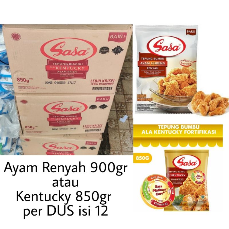 Sasa Tepung Bumbu Ayam Goreng Renyah 900 gram / Kentucky 850 gram per DUS isi 12