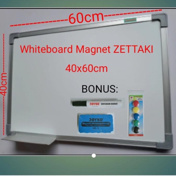 

[COD] Papan tulis magnet whiteboard gantung single face ZETTAKI 40x60cm DISKON Kode 197