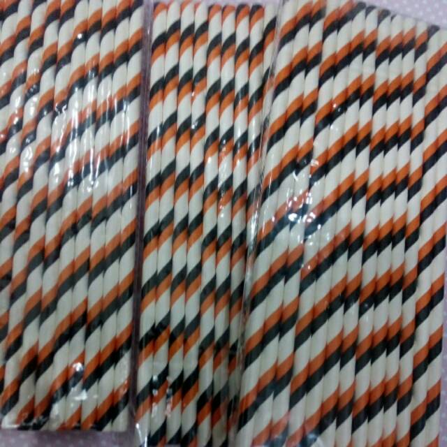 Paper straw halloween sedotan kertas motif Halloween