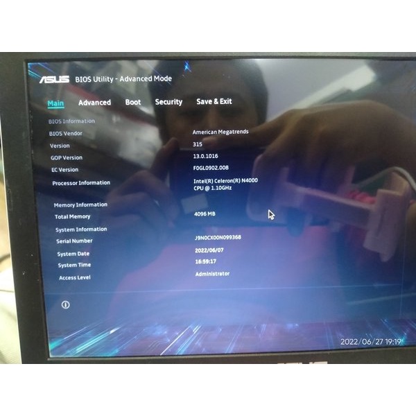 Motherboard Asus E203 N4000 Ram 4GB