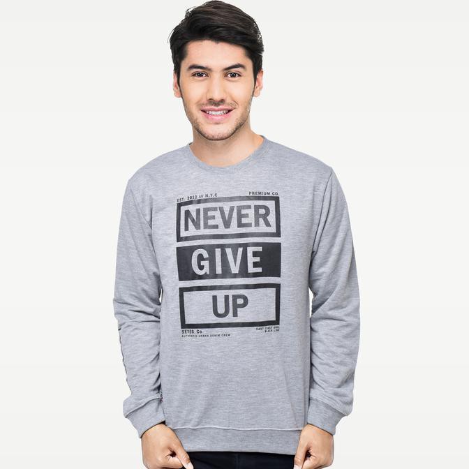 Sale Terlaris SEYES 1119 Tumblr Tee Sweater Baju Pria Babyterry Premium Grey - M