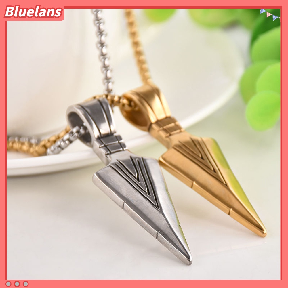 Bluelans Fashion Men Arrow Head Pendant Necklace Street Party Long Chain Jewelry Gift