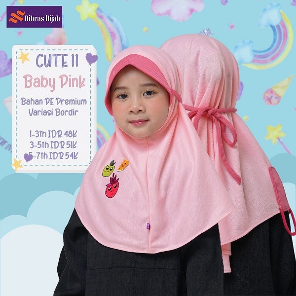 Cute 11 Nibras Hijab Abu Muda Baby Blue Pink Lemon Ungu