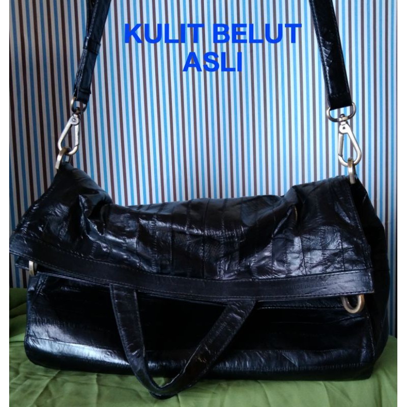 Kulit Belut Asli Tas selempang tas jinjing tas laptop seken preloved