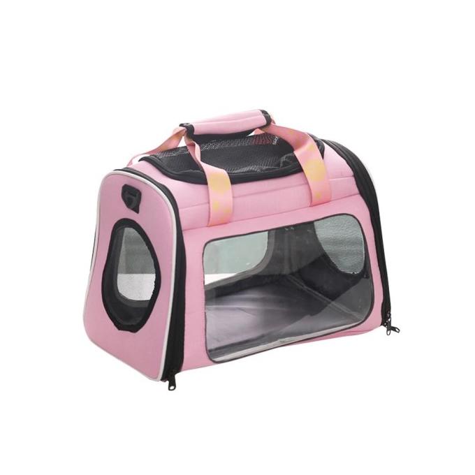 PVC See Through Dog Carrier (Tas Anjing) Pink and Yellow ---Murah---
