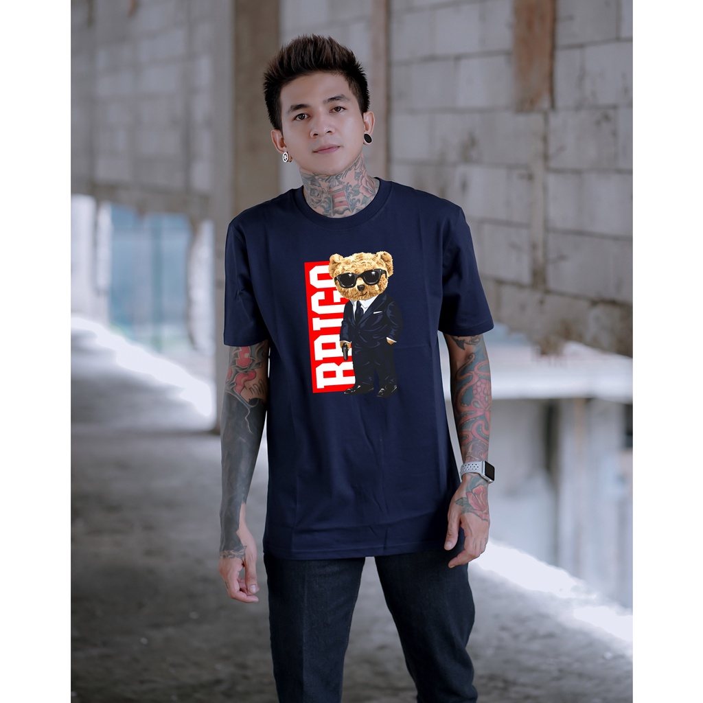 BRIGO Kaos Lengan Pendek Bear Mafia || Kaos Katun Combed M-XL || Kaos Distro BRIGO Beruang Mafia