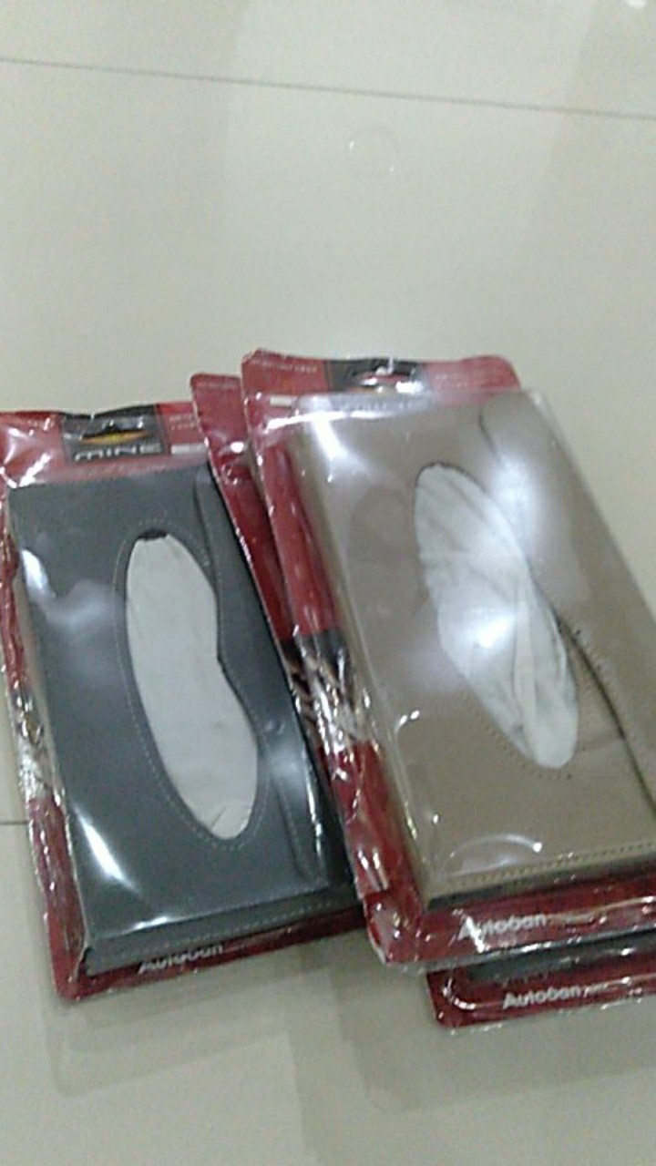 Tempat Tisu - Kotak Tissue Model Jepit Sunvisor Hitam Cream Abu Get