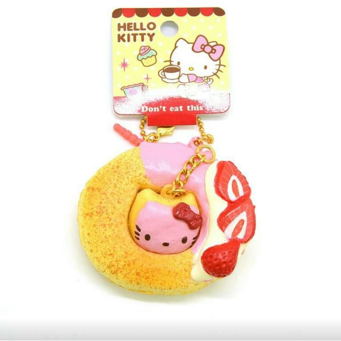 squishy hello kitty strawberry donut original packaging