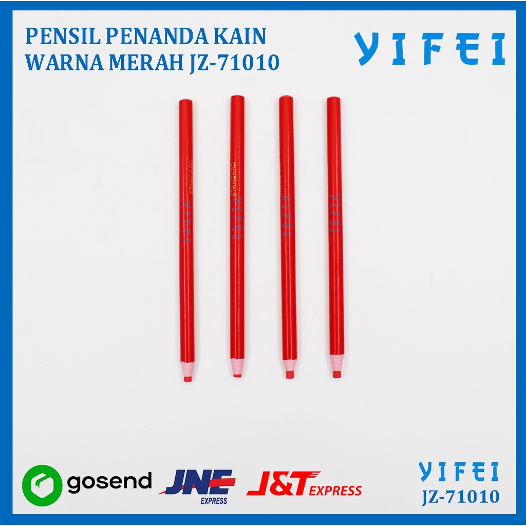 PENSIL PENANDA KAIN WARNA MERAH/ WATER ERASABLE PENCIL YIFEI-71010