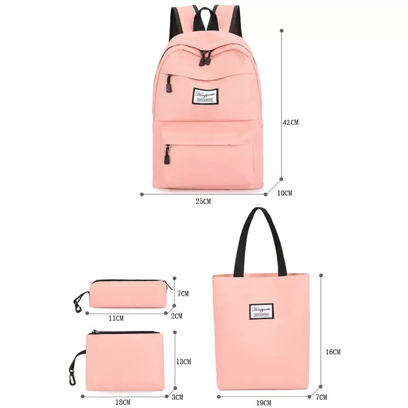 BATOSAI BAGS - Tas Ransel Sekolah 4 in 1 Best Seller Tas Sekolah Anak Backpack Wanita Tas Kekinian 1 SET