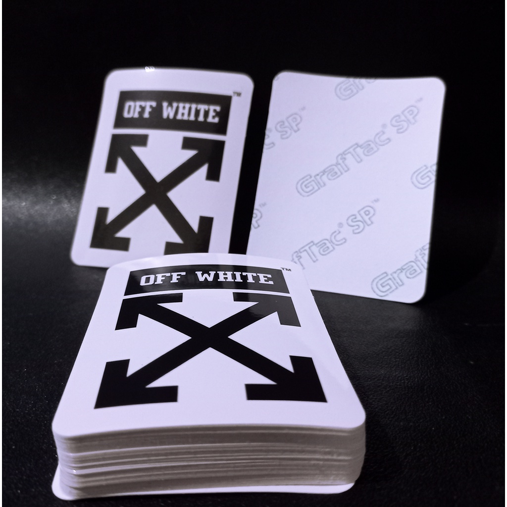 STIKER GRAFTAC - Off White - STIKER AESTHETIC LAPTOP, AKSESORIS HP, ANTI AIR, MOTIF,HELM.