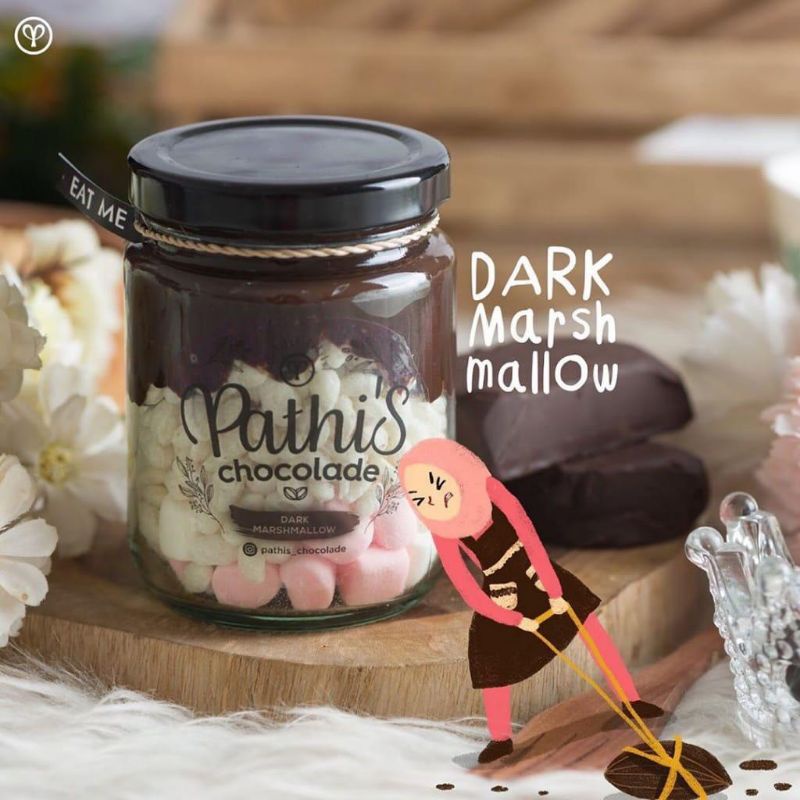 

PATHI'S - DARK MARSHMALLOW - Pathi's Chocolade Crispy Melted Chocolate with marshmallow in Jar