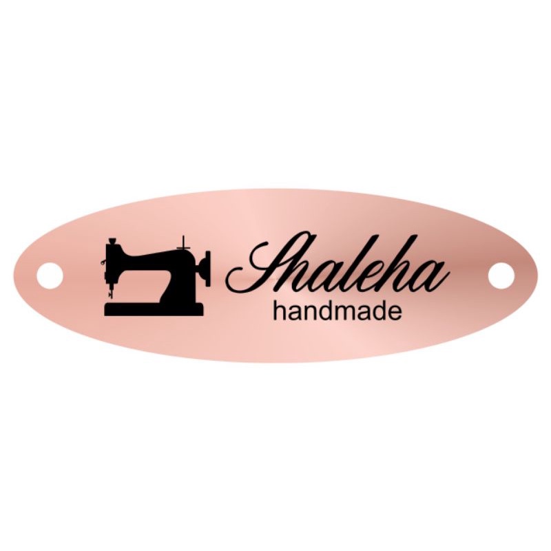 

label akrilik Shaleha Handmade rosegold ukuran 1x3 cm