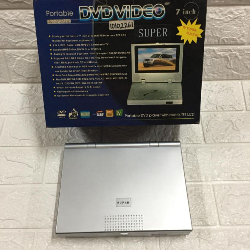 [SUSE] PORTABLE SUPER DVD VCD CD R RW JPEG MP3 MPEG4 VIDEO 7 INCH IN " TV TUNER TFT LCD DISPLAY