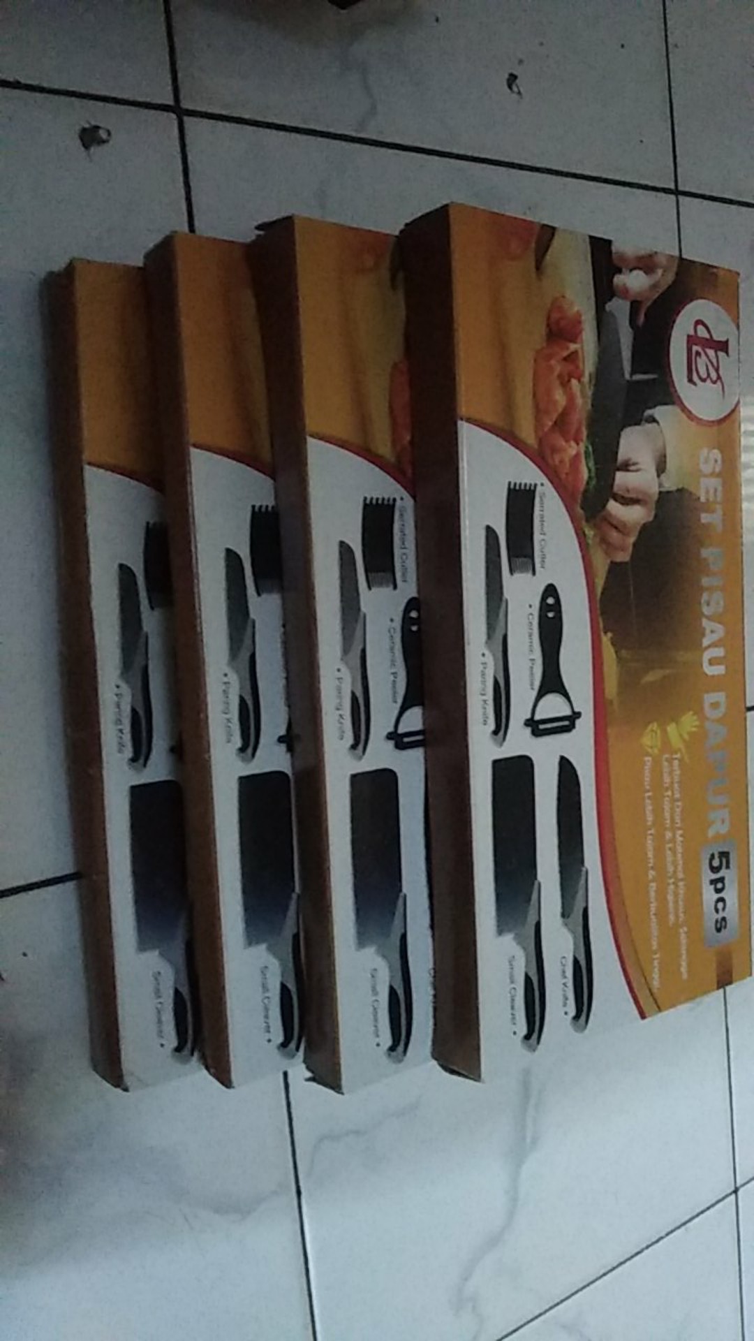 Gos-pisau Set 5 In 1 Keramik J13 / Pisau Set Keramik Dengan Kardus
