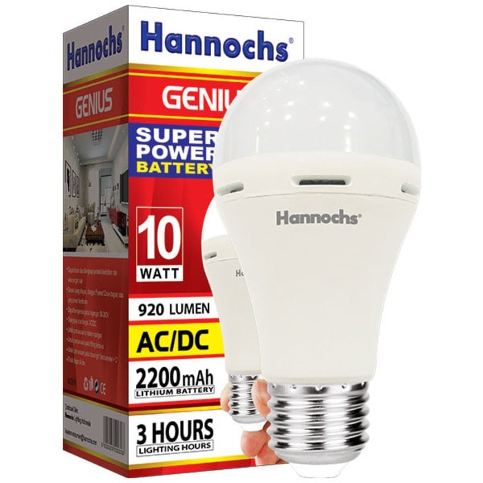 Lampu LED Emergency AC/DC GENIUS 10 WATT CAHAYA PUTIH ...