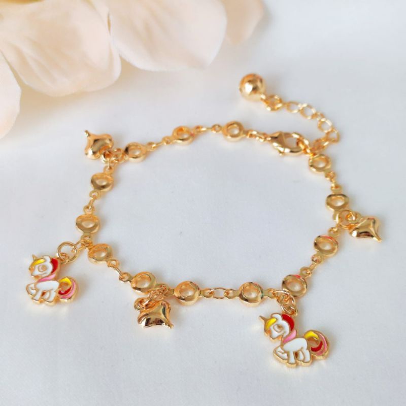 Gelang Tangan Xuping Anak Gelang Tangan Emas  Unicorn