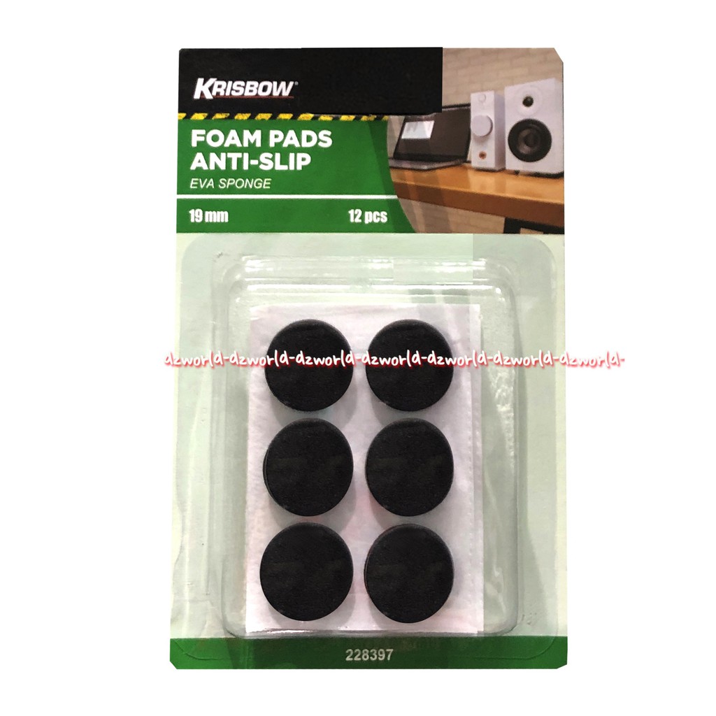 Krisbow Foam Pads Anti Slip Black 19mm Alas Busa Hitam Pengganjal