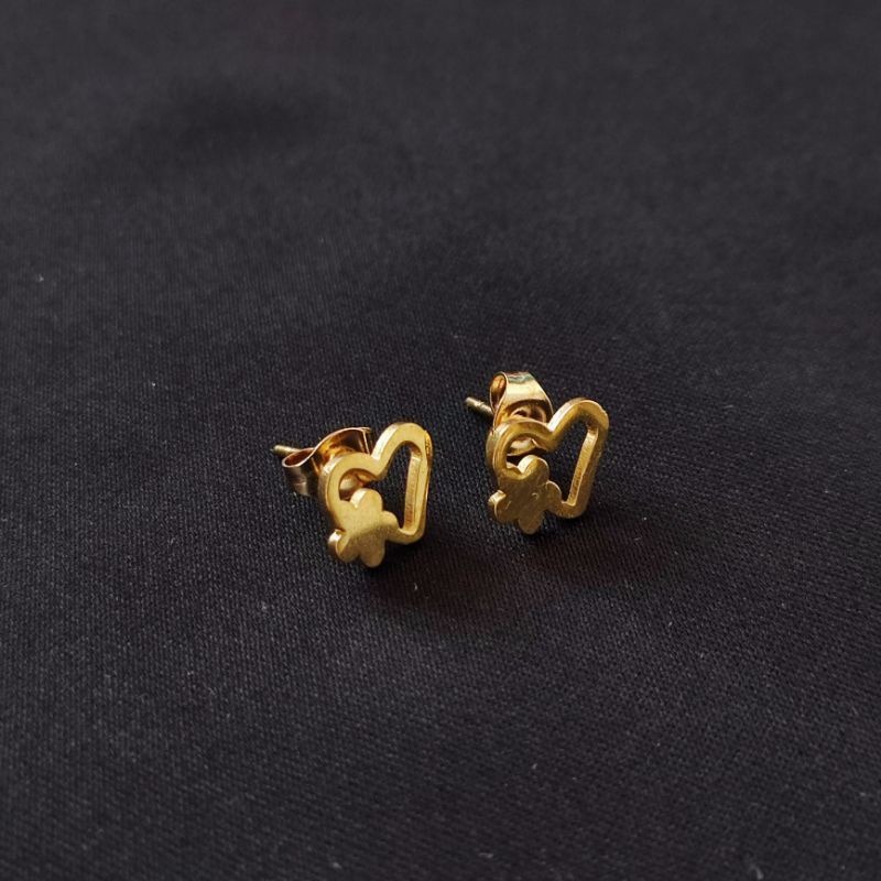 Anting Tusuk Titanium Emas Wanita Antikarat