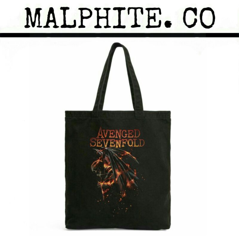 Totebag Avenged Sevenfold Tote Bag Motif Logo Band Metal Merch Tas Jinjing Selempang Shoulder Hand P