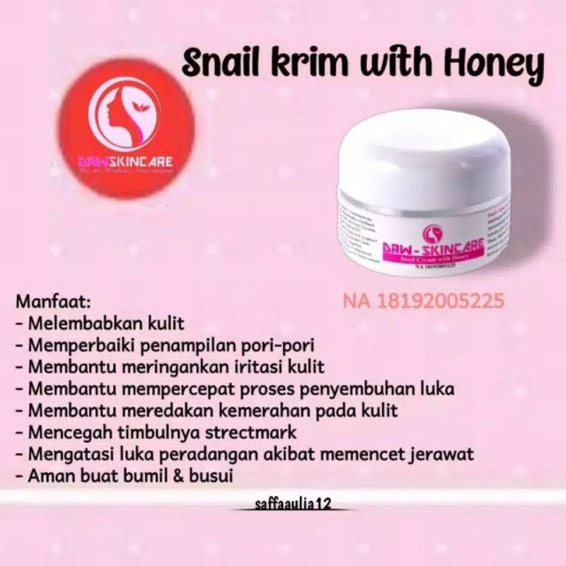 Snail Cream Snail Anti Aging Snail Honey Drw Skincare Shopee Indonesia