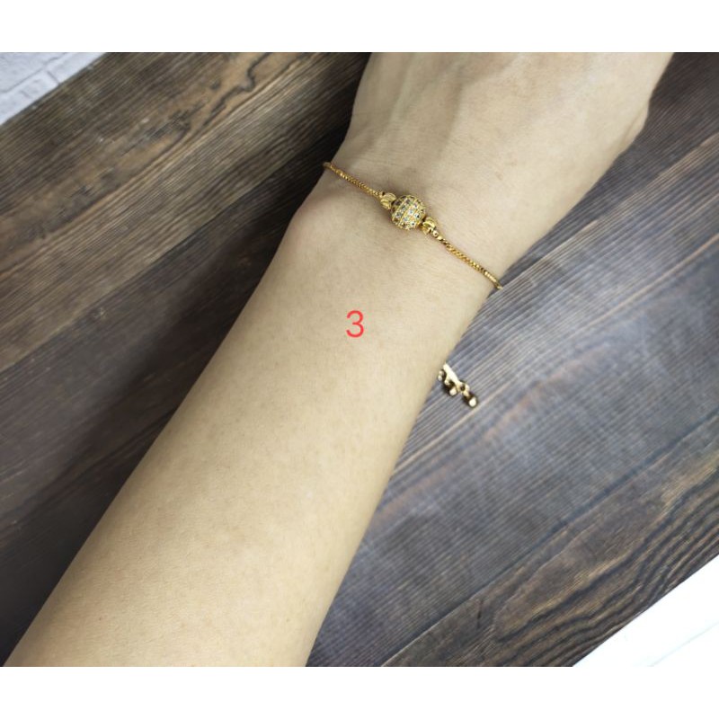 Fifi Fashion Gelang serut Kannelite Model Perhiasan Lapis emas 08#