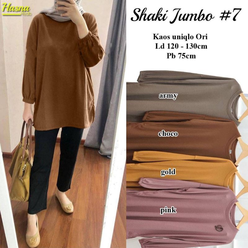 [BESTSELLER] Shaki jumbo #7 by Hasna-kaos Uniqlo-atasan jumbo kaos un