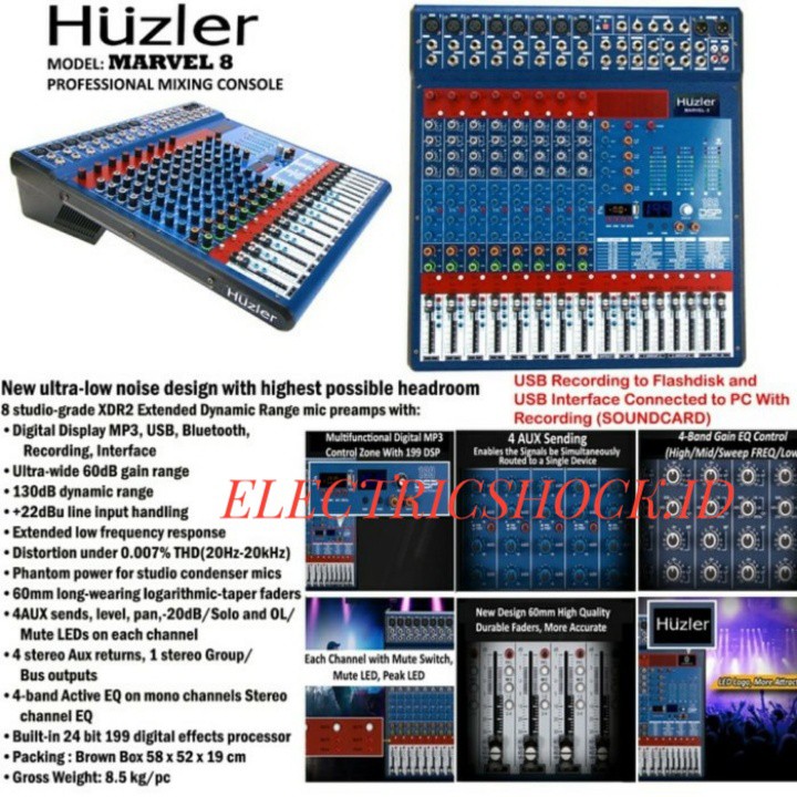 MIXER AUDIO HUZLER MARVEL 8 / MARVEL8 ORIGINAL 8CHANNEL