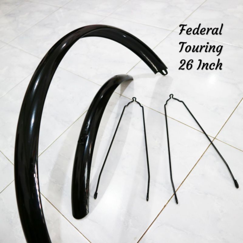 SPAKBOR SEPEDA FEDERAL TOURING 26 INCH HITAM BAHAN PLAT BESI FENDER SLEBOR SEPEDA