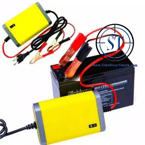 Charger Aki 12v 2A Portable Motorcrycle Intelligent Case Accu Battery Cas Accu Mobil Motor 2 Ampere Baterai  Portabel