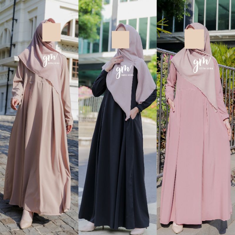 ARUMI DRESS by GERAIMINA - Gamis basic gamis polos gamis syari dress polos baju muslim gamis casual