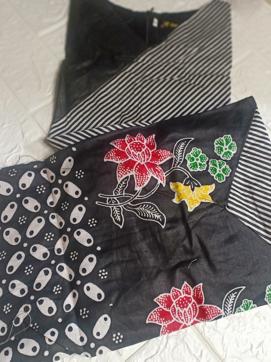 Tunik Kombi Salur Wedda Atasan Baju Batik Wanita Modern