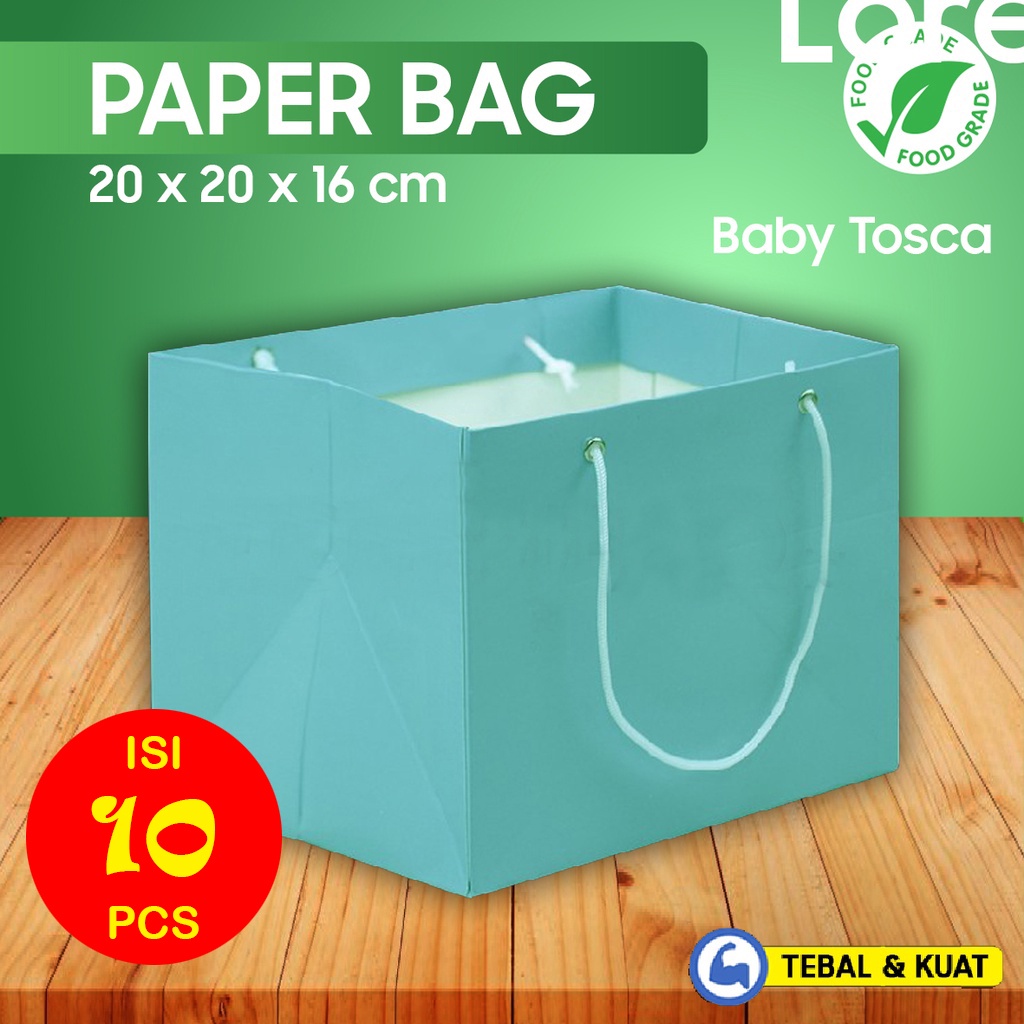 

Paper Bag - Paperbag Polos - Paper Bag Kue - BABY TOSCA - 20x20x16 cm (10 pcs)