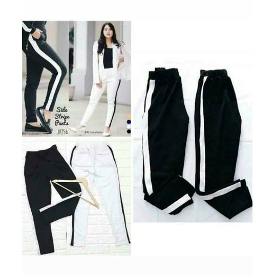 Szara Pants | Celana Panjang ara | Celana ara Lis Putih | Celana Murah | Celana Polos Side Stipe Pants
