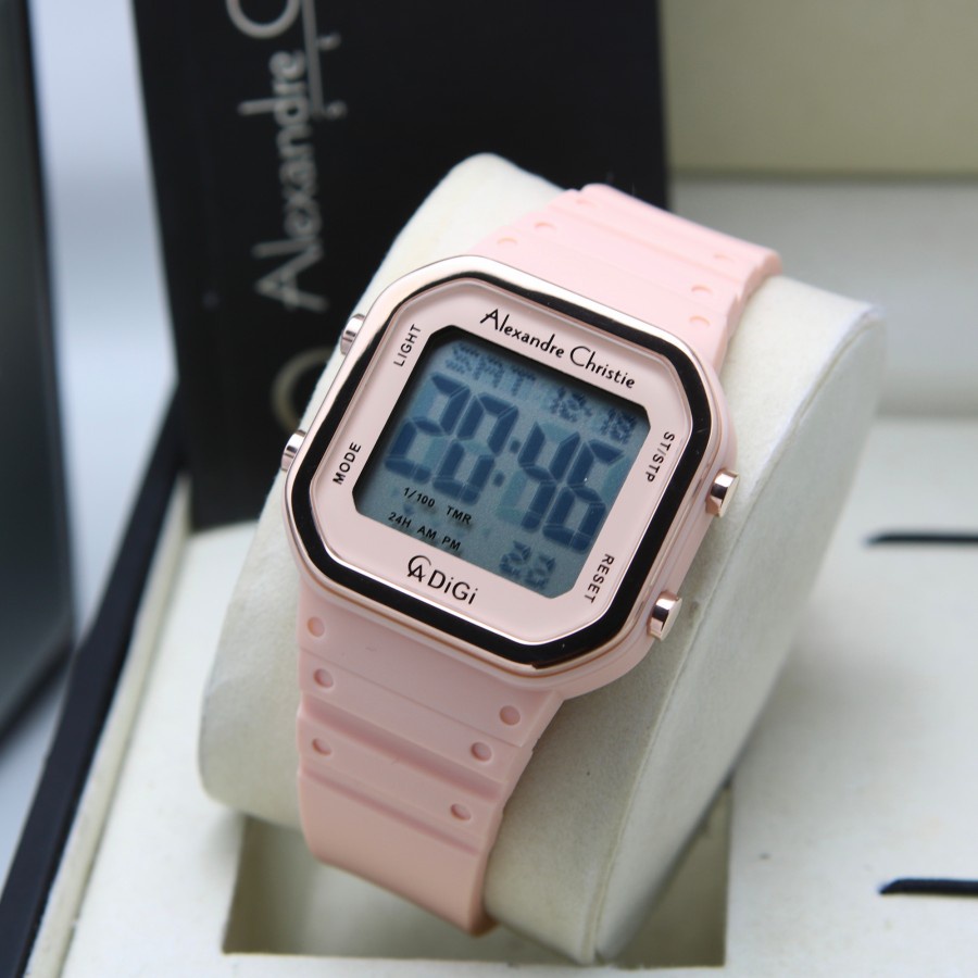 JAM TANGAN WANITA ALEXANDRE CHRISTIE AC 9347 DIGITAL RUBBER ORIGINAL GARANSI RESMI 1 TAHUN