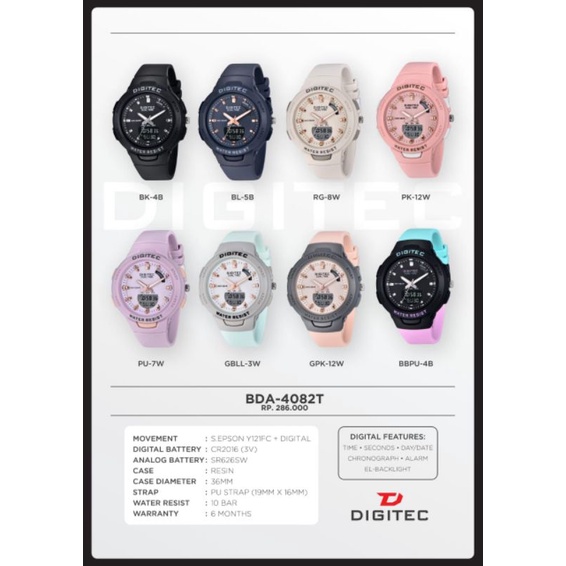 Jam tangan wanita DIGITEC DA 4082 / DG 4082 / Digitec 4082 analog original