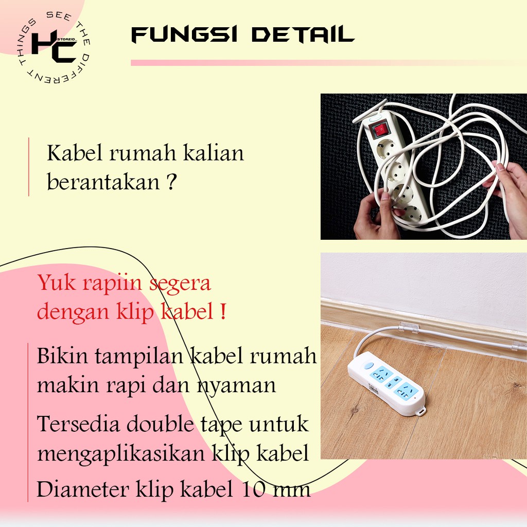 KLIP KABEL CABLE ORGANIZER CABLE CLIP PENGIKAT KABEL KABEL MANAJEMEN