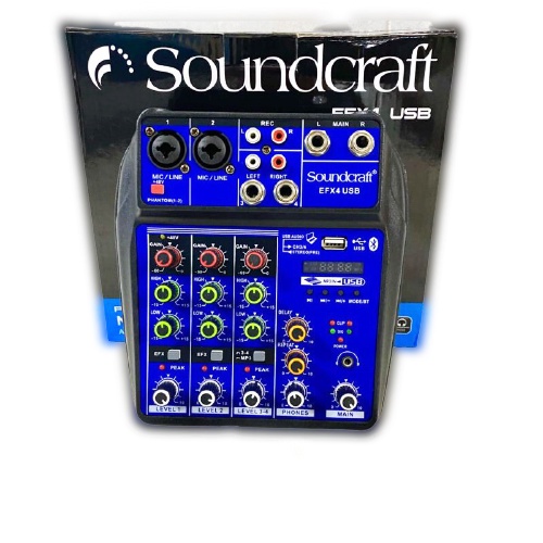 Mixer Audio Soundcraft 4 Channel Professional - Bluetooth - Mp3 - Radio FM