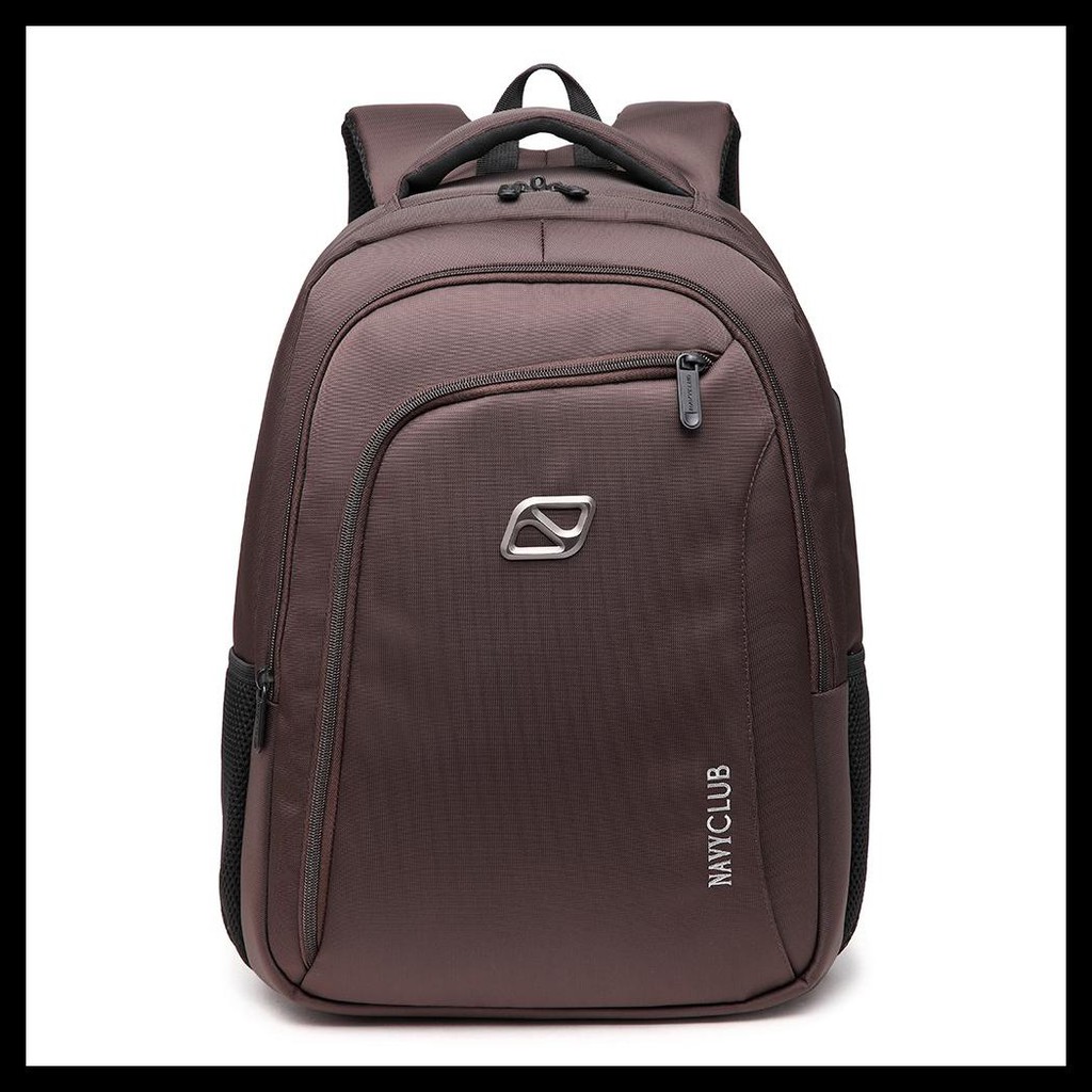 {BISA COD} Navy Club Tas Ransel Laptop Backpack built in USB Charger Up to 15 inch EIAH - Bonus