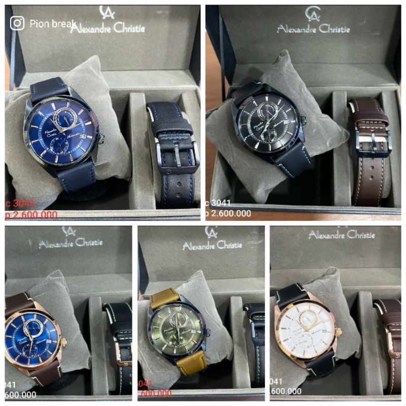 JAM TANGAN ALEXANDRE CHRISTIE PAKET PRIA AC3041 | AC 3041 FREE STRAP ORIGINAL