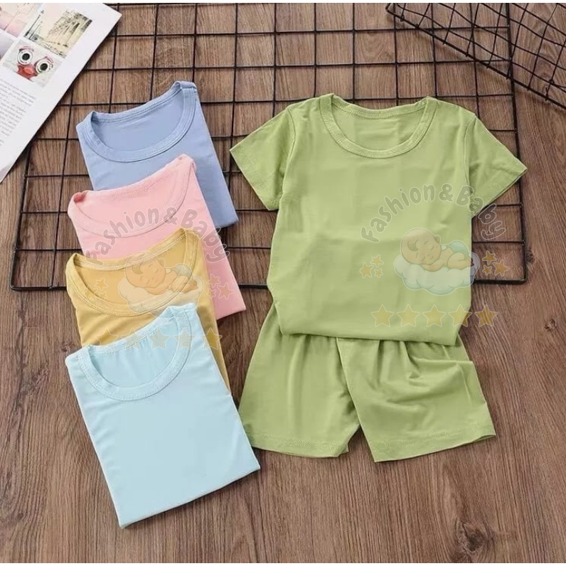 Setelan Kaos Polos Anak Catton Combeb