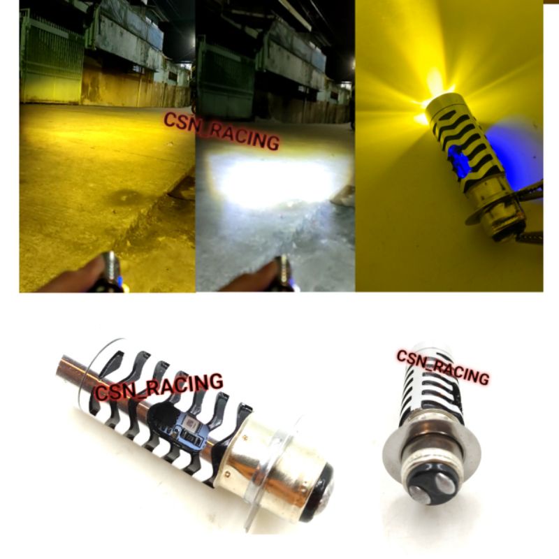 lampu LED utama motor H6 laser 1thousand Ls2 Model Luminous 2 warna putih kuning