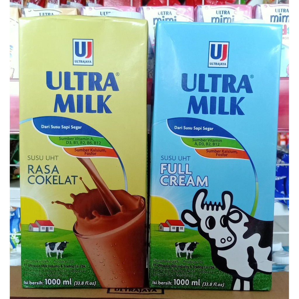 

Ultra Milk Susu UHT 1000ML Rasa Coklat dan Full Cream