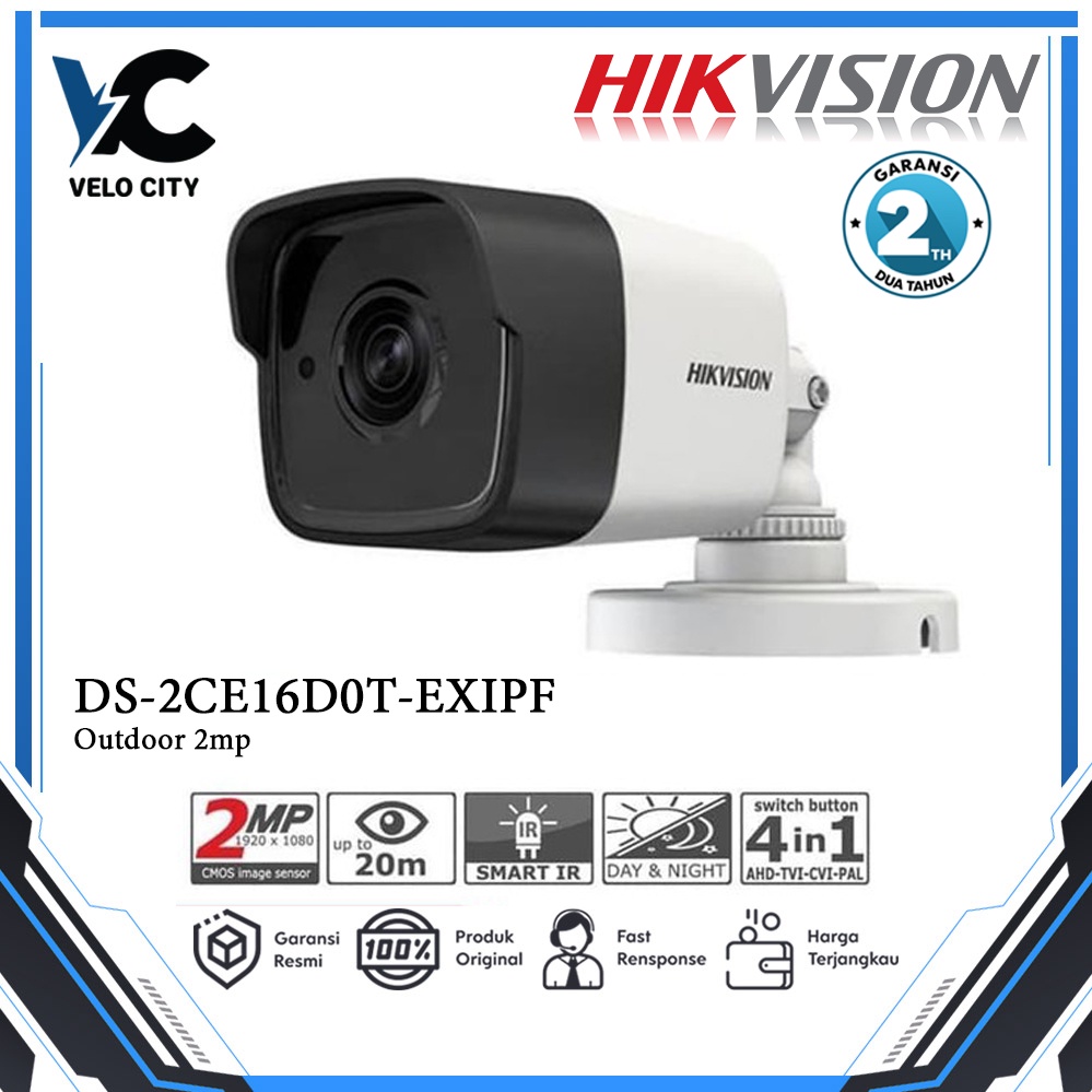 CCTV HIKVISION Outdoor 2MP DS-2CE16D0T-EXIPF Hik Vision DS 2CE16D0T EXIPF - Garansi 2th
