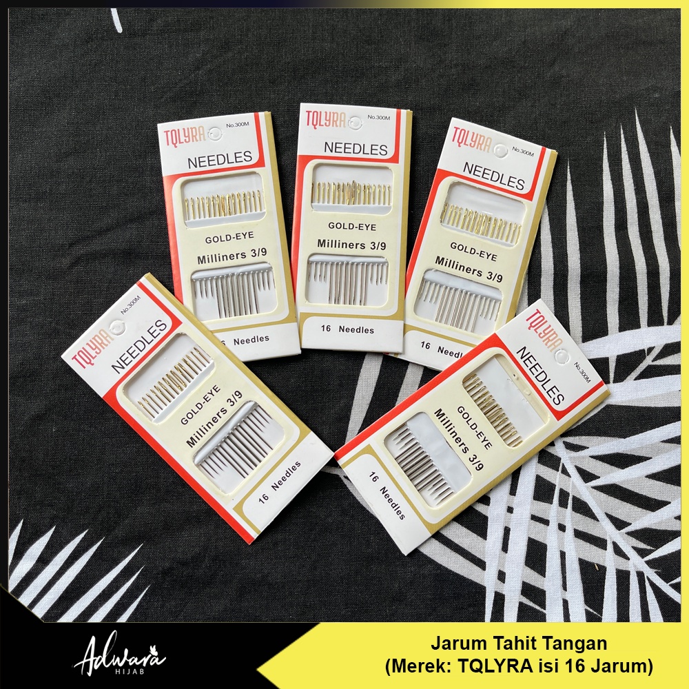 Jarum Jahit Tangan Regal / Tqlyra Gold Eye Needles Milliners 3/9 (1 set isi 16)