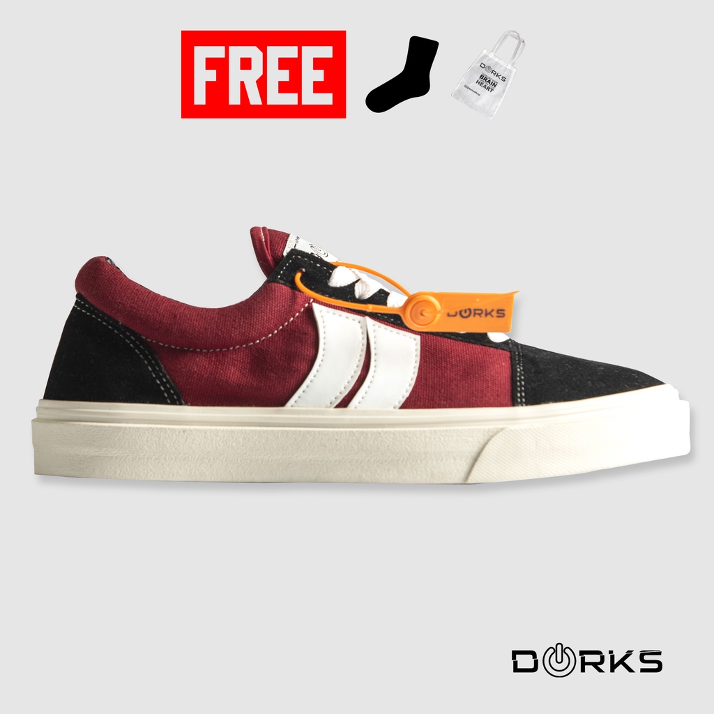 DORKS - Sepatu Original - Skate Maroon - Sepatu pria - Sepatu Skate - Sepatu Skateboard