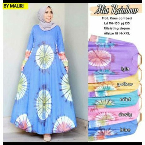 GAMIS MURAH PELANGI MIA RAINBOW || JUMBO LD 120 CM || COD