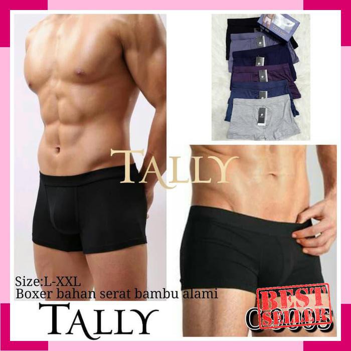 Promo CD Celana Dalam Boxer Pria Polos Big Size L-XXL TALLY 9005 - XXL